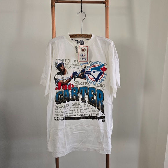 Vintage Toronto Blue Jays (Joe Carter) - SOFTWEAR T-shirt (Rare 4 tags attached) - Picture 1 of 12